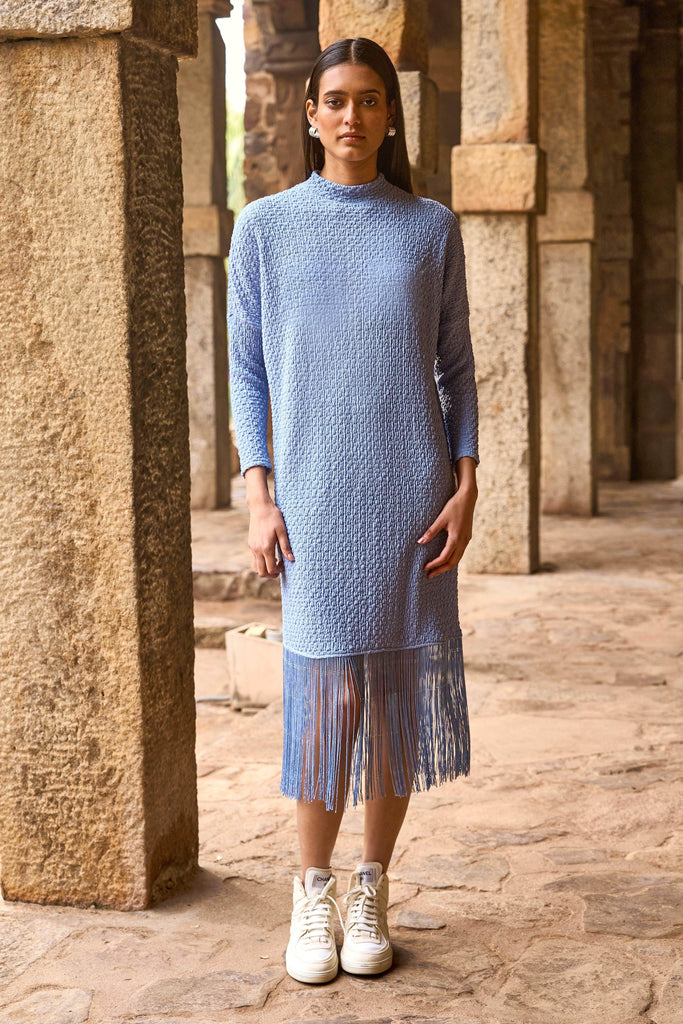 TEXTURED KNIT FRINGE MIDI - dash and dot dash and dot