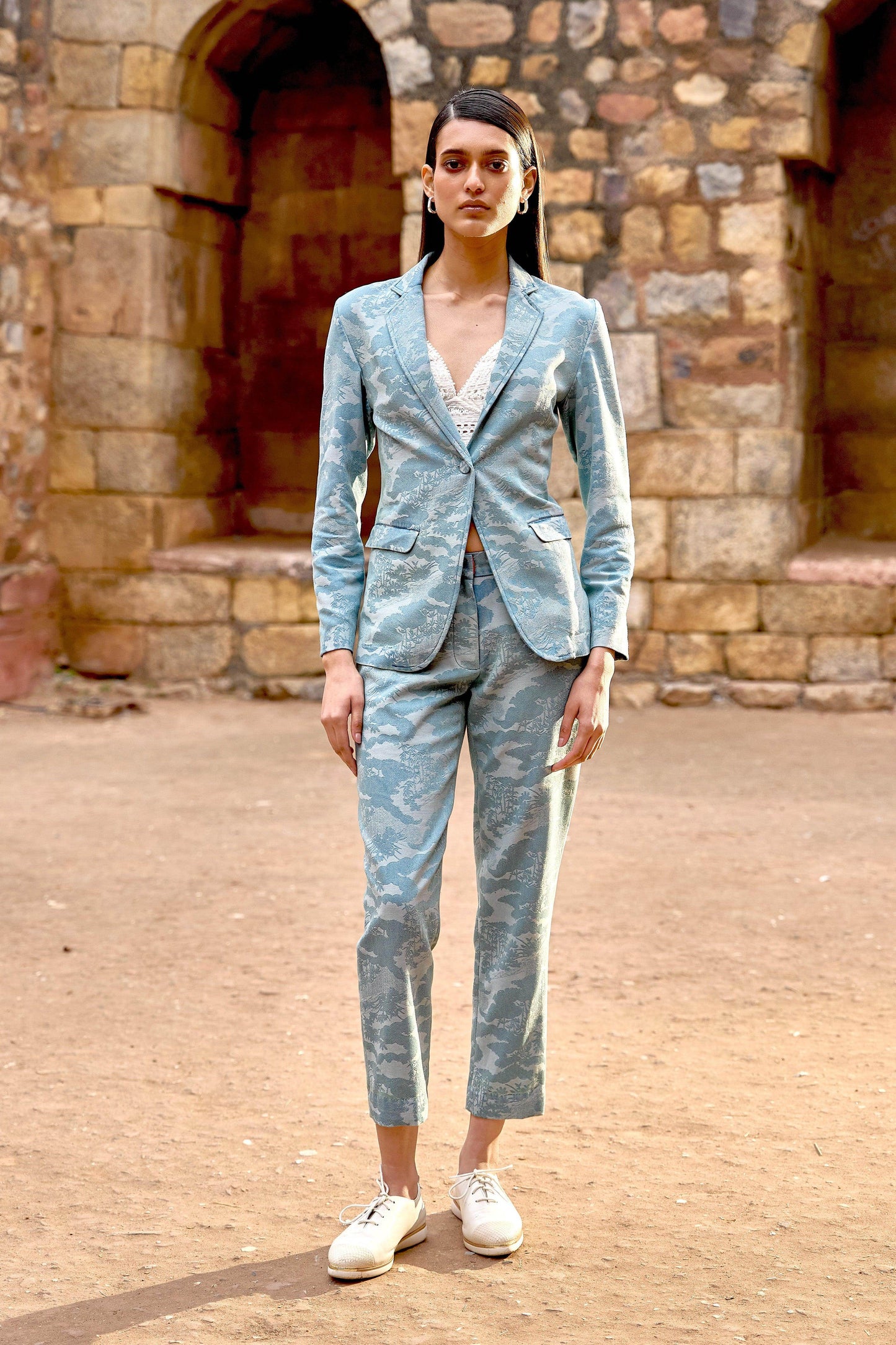 INDIGO JACQUARD PANT - dash and dot