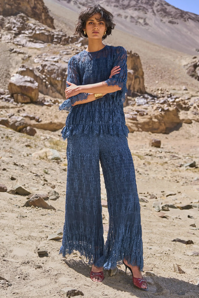 ALLOVER RUCHED LACE TOP dash and dot