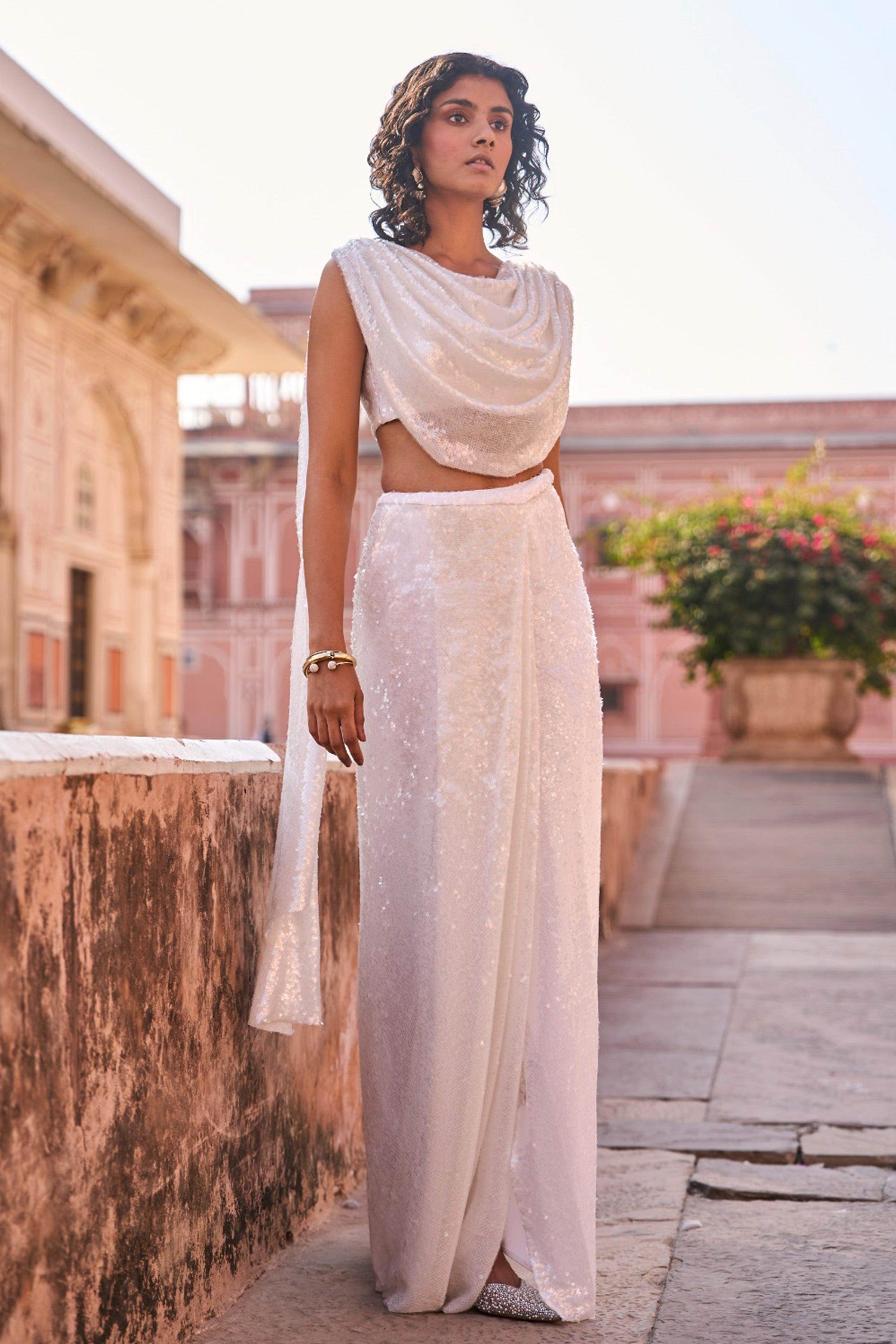 DRAPED SEQUIN SKIRT - dash and dot