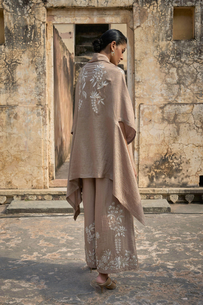 EMBROIDERED CAPE TOP & WIDE LEGGED PANT - dash and dot dash and dot