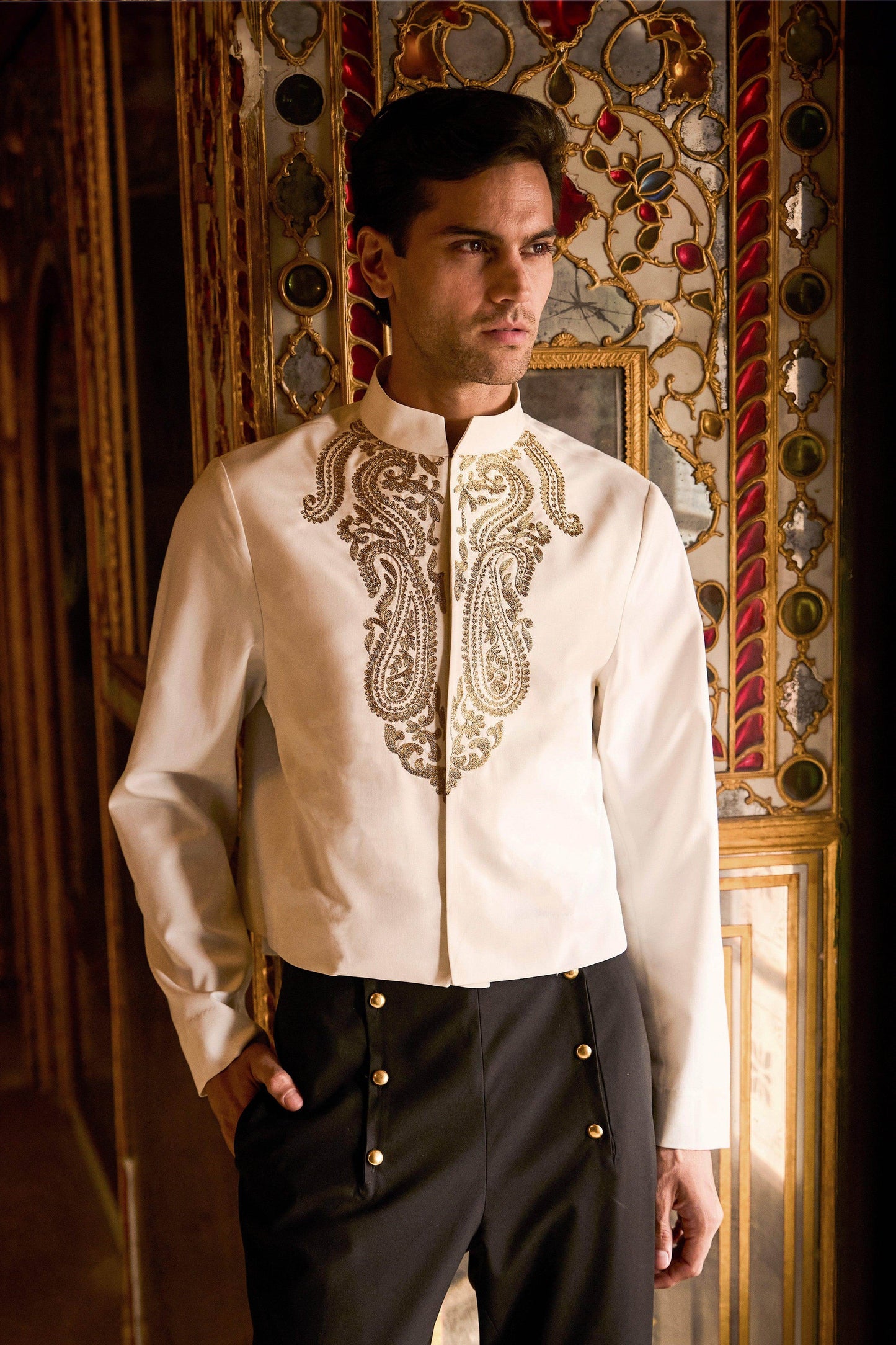 EMBROIDERED CROP SHIRT - dash and dot