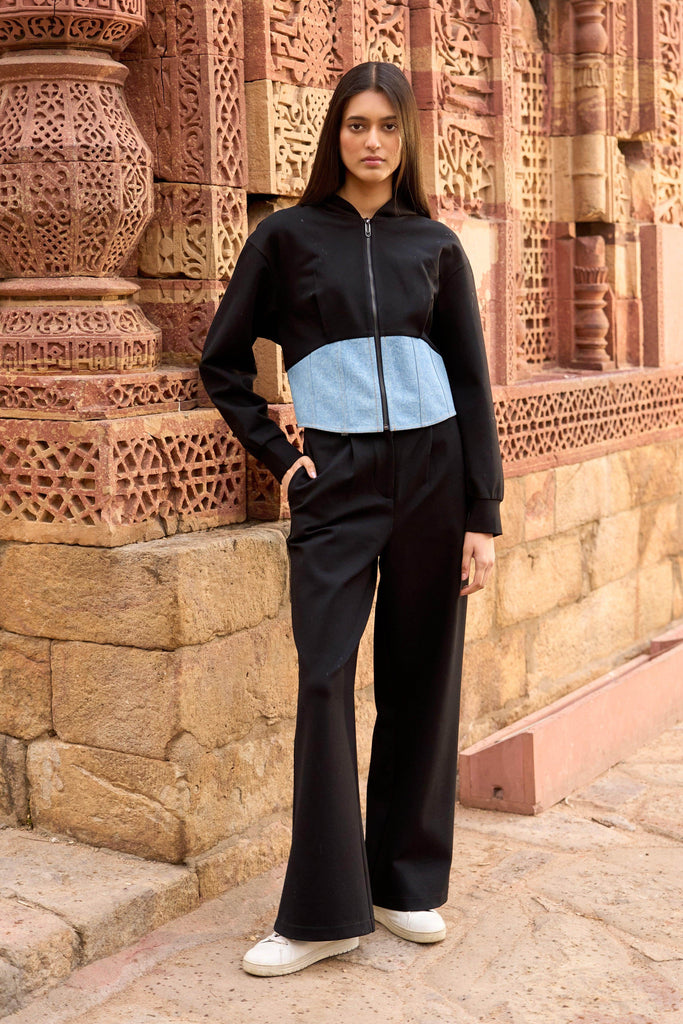 DENIM BLOCKED JOGGER SET - dash and dot dash and dot