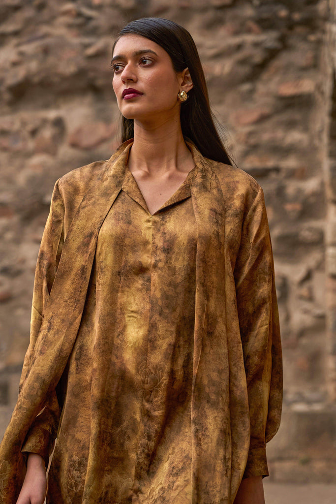 PATTERNED NECK SCARF DRESS - dash and dot dash and dot