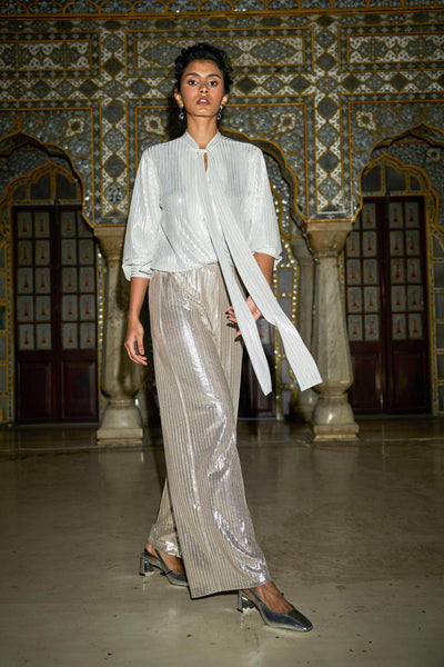 TEXTURED LAMÉ PANT SET - dash and dot