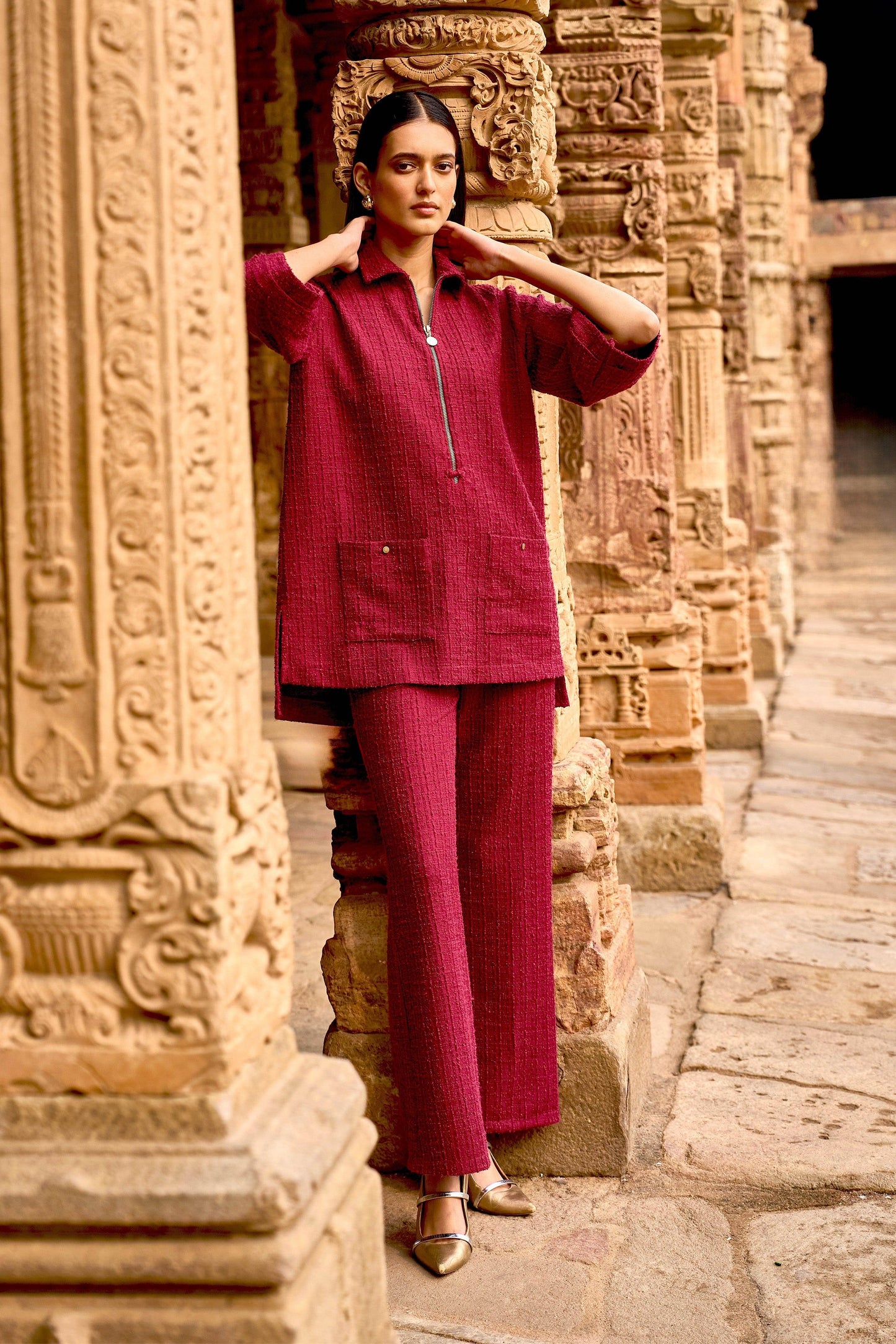 TEXTURED KNIT PANT - dash and dot