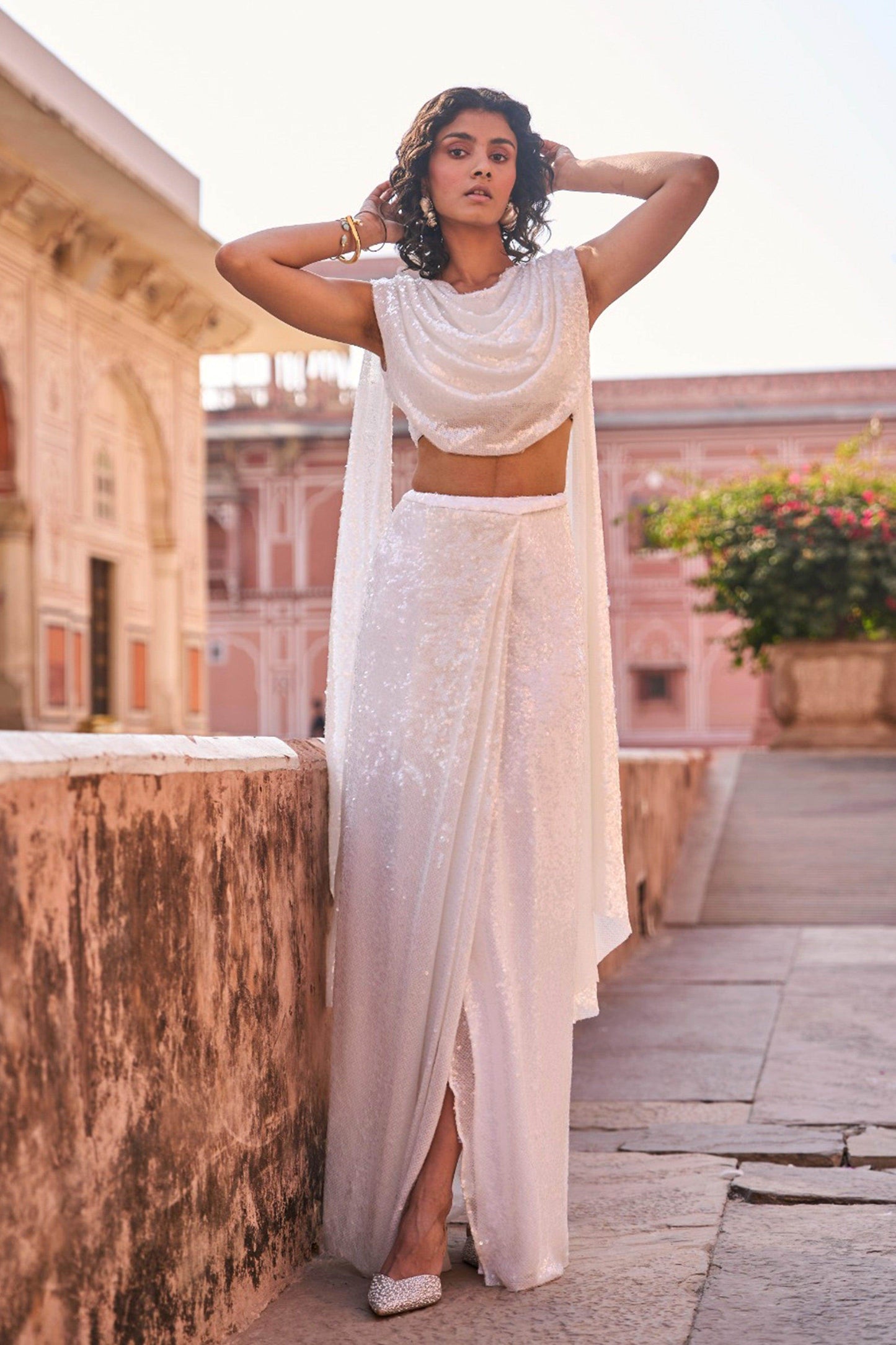 DRAPED SEQUIN SKIRT - dash and dot