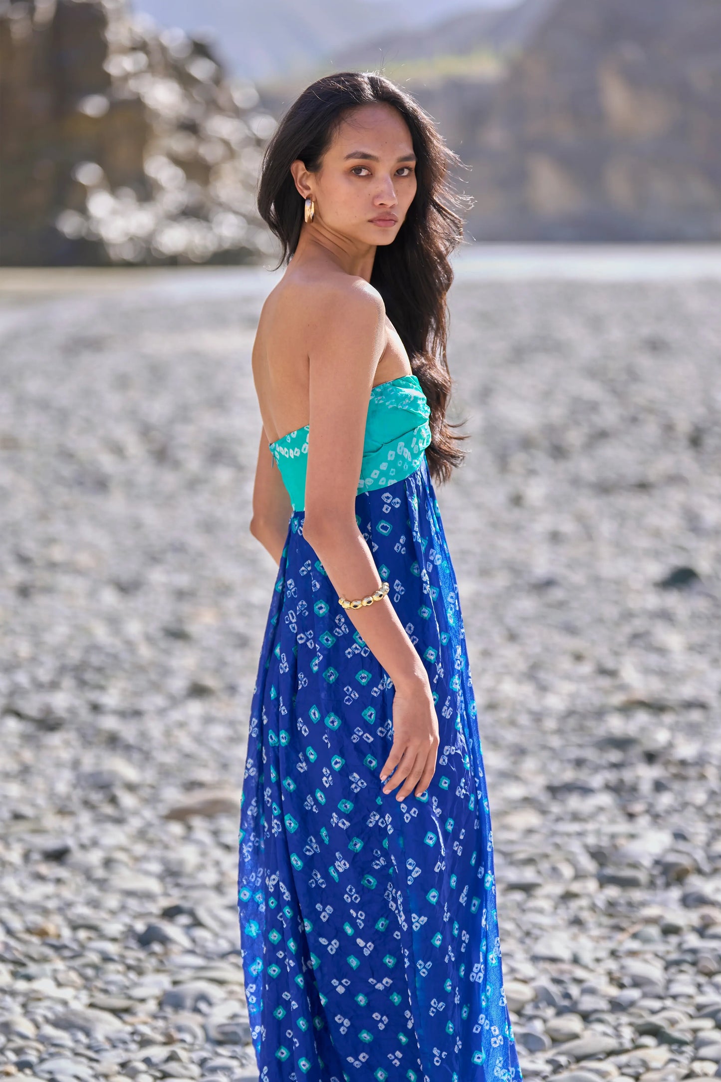 BANDHANI DRAPED DRESS