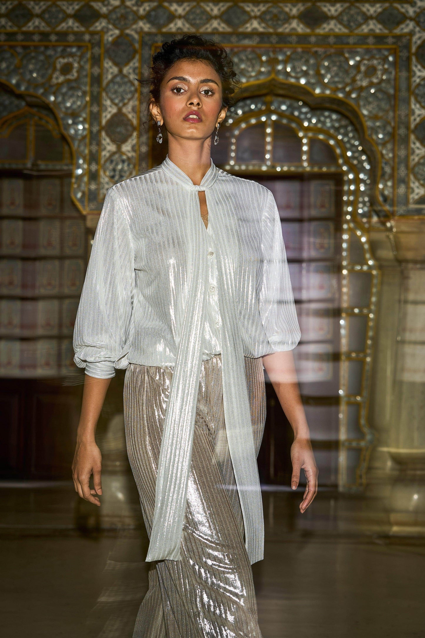 TEXTURED LAMÉ PANT SET - dash and dot