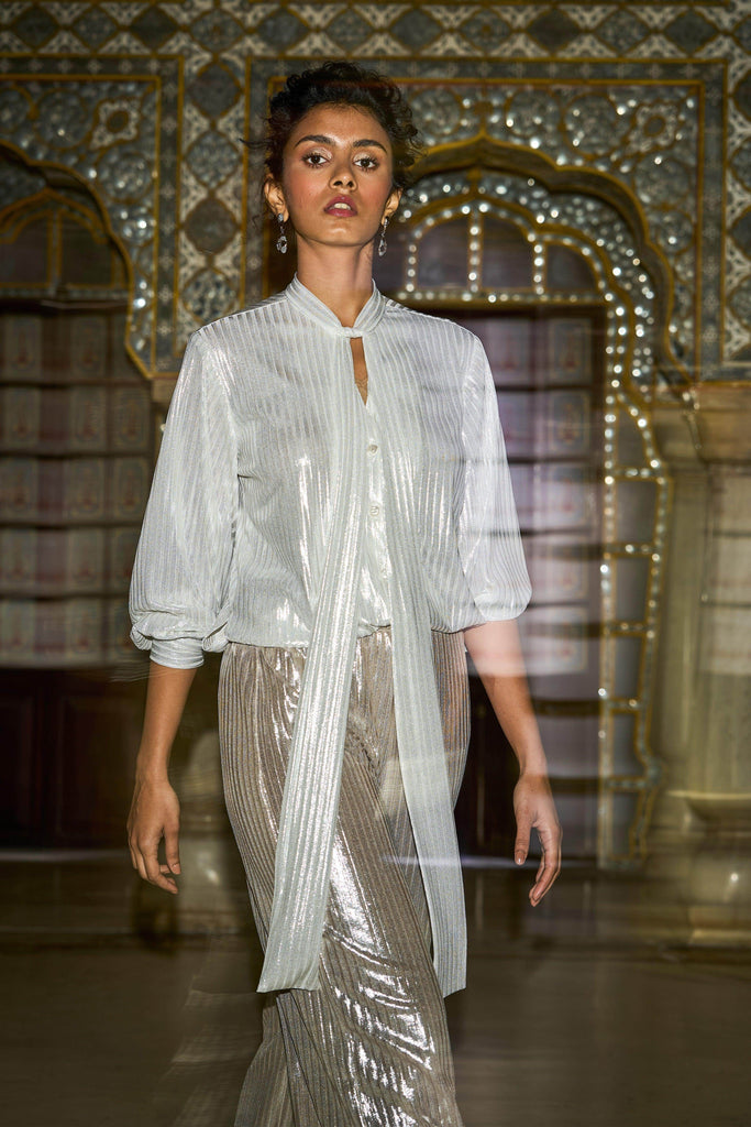 TEXTURED LAMÉ PANT SET - dash and dot dash and dot