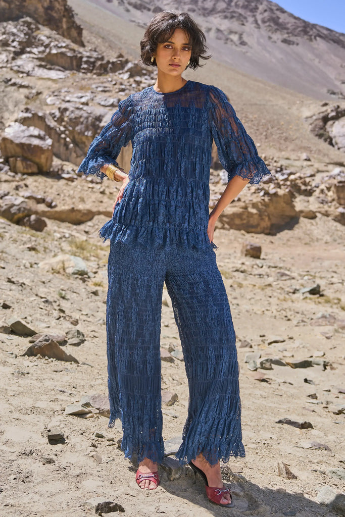 ALLOVER RUCHED LACE TOP dash and dot