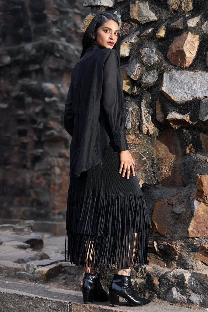 PLEATED AND FRINGED SKIRT - dash and dot dash and dot