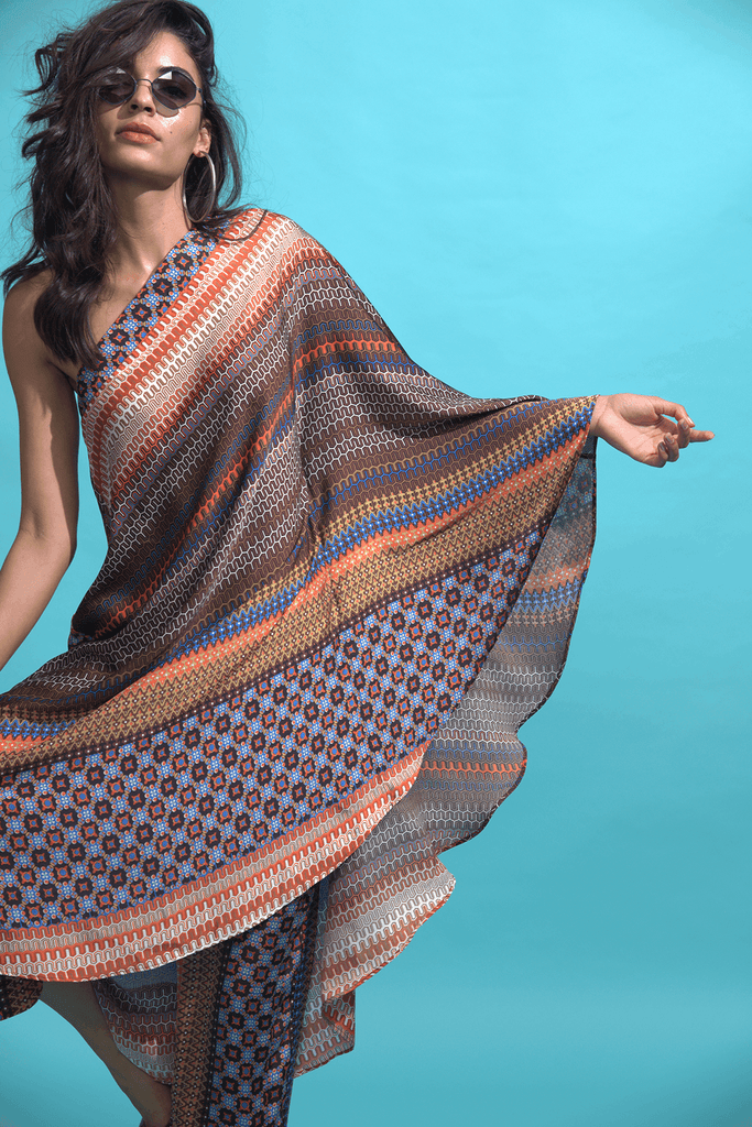 ONE SHOULDER PRINTED SET - dash and dot dash and dot