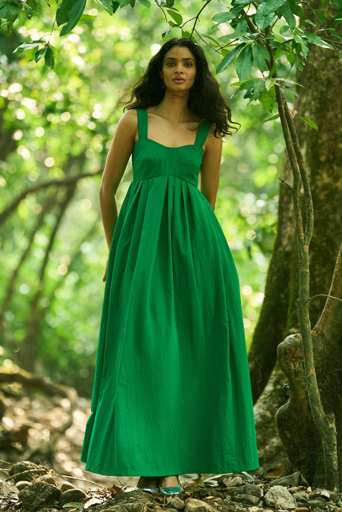 GREEN FLARED GOWN - dash and dot dash and dot