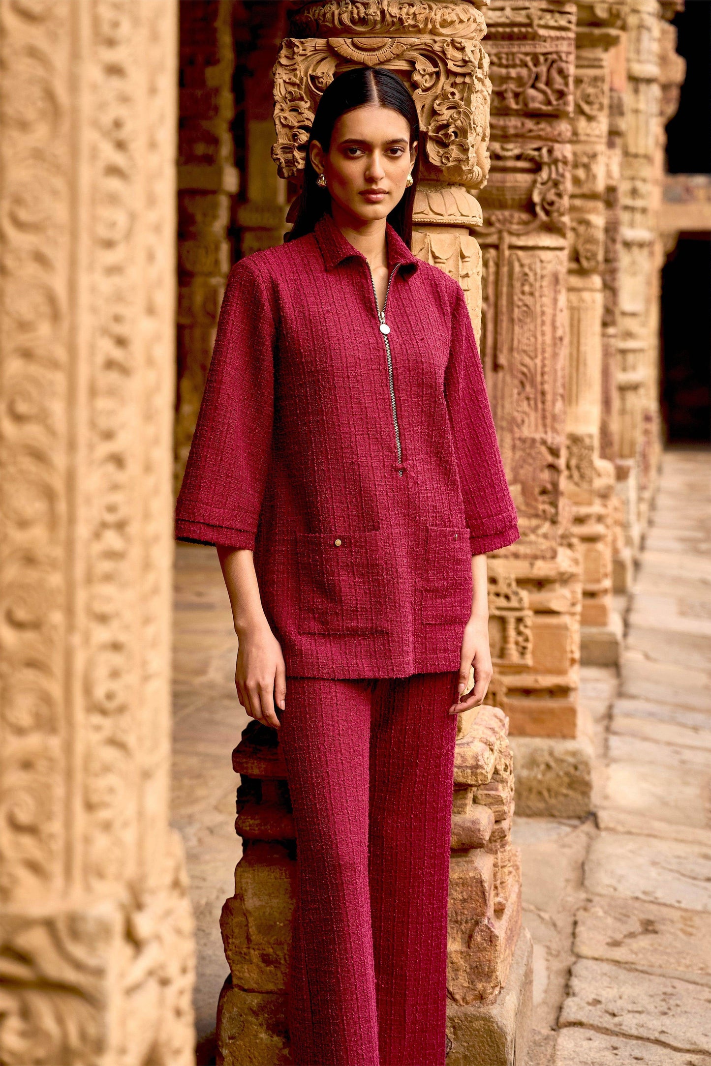 TEXTURED KNIT PANT - dash and dot