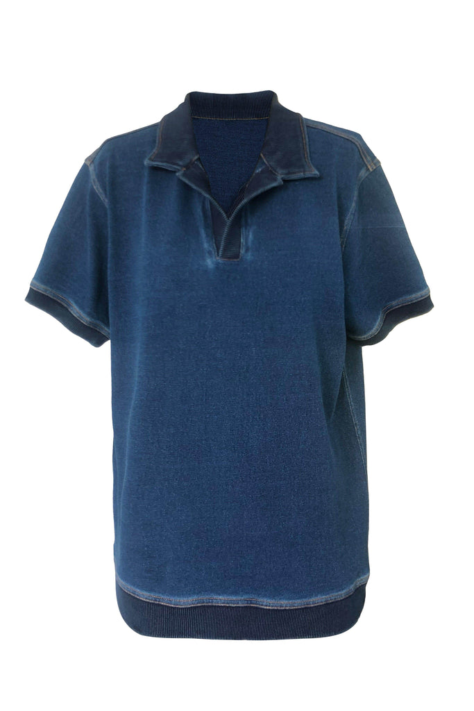 INDIGO POLO - dash and dot dash and dot