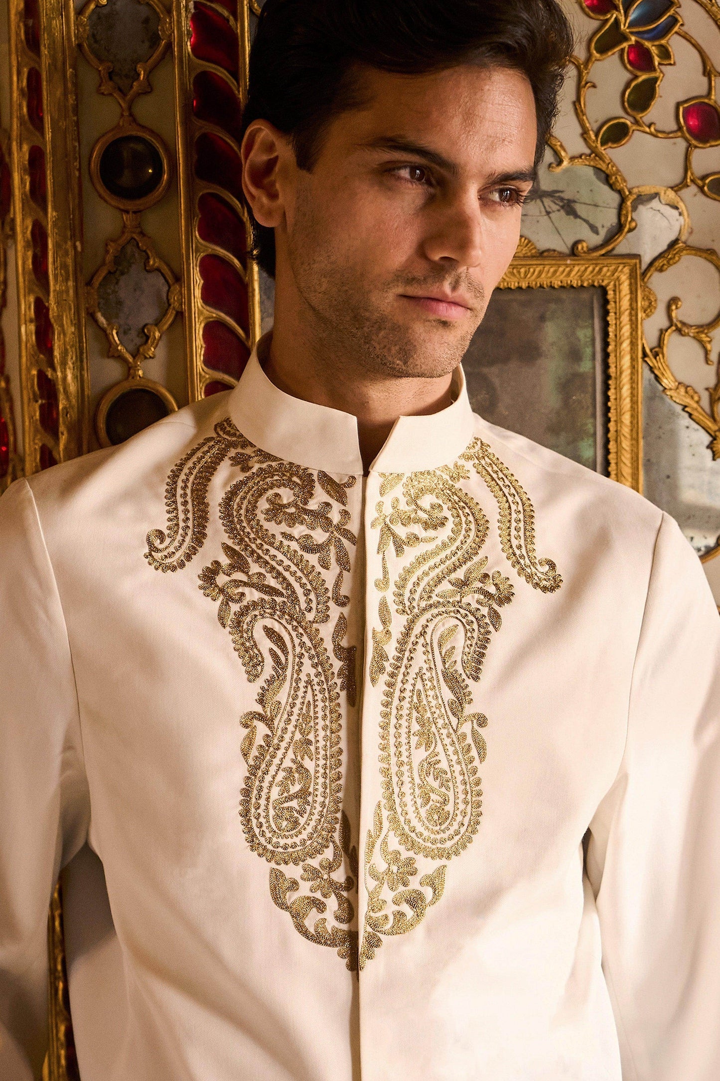 EMBROIDERED SHIRT & SAILOR PANT SET - dash and dot