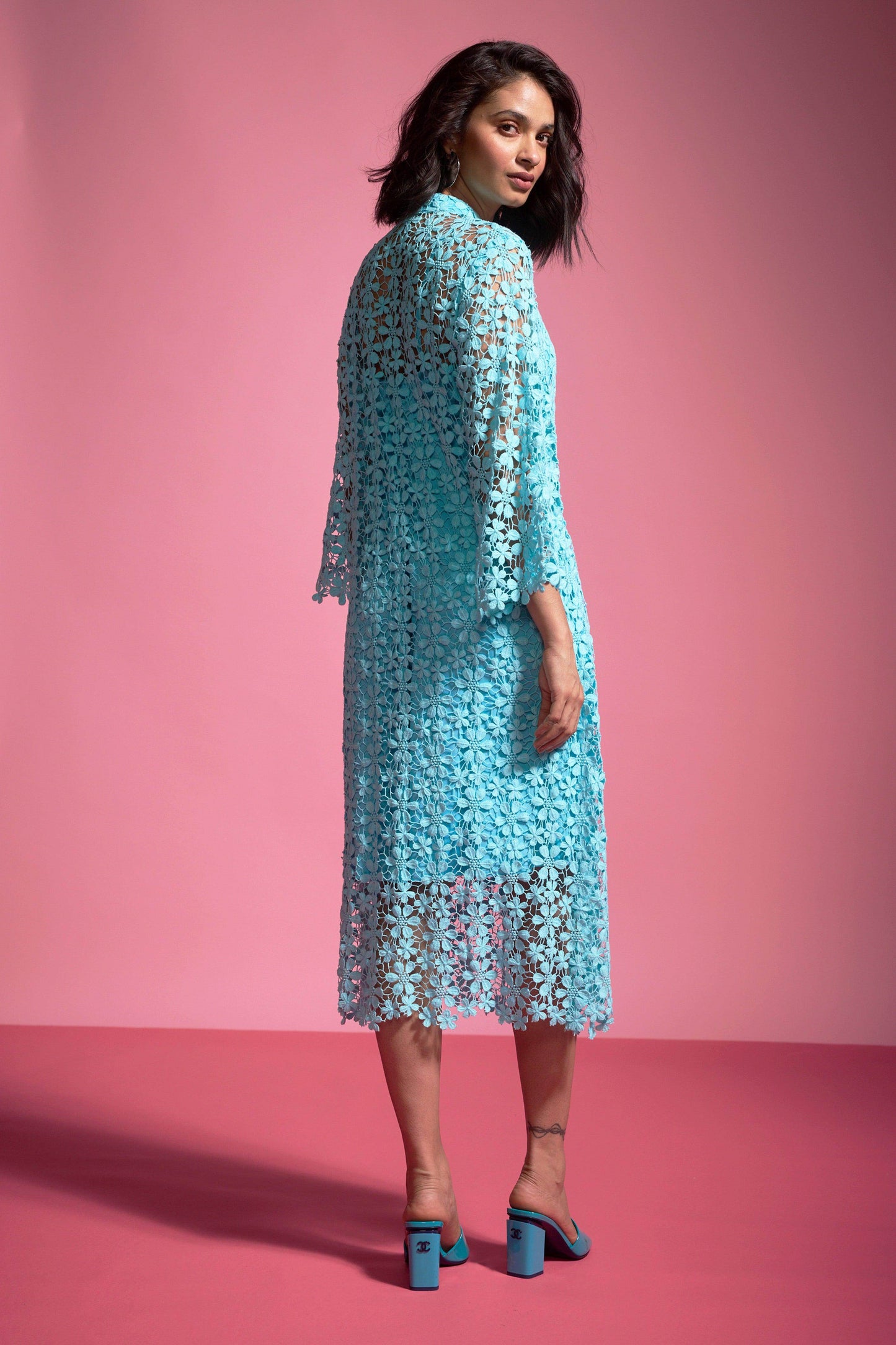 FLORAL LACE MIDI - dash and dot