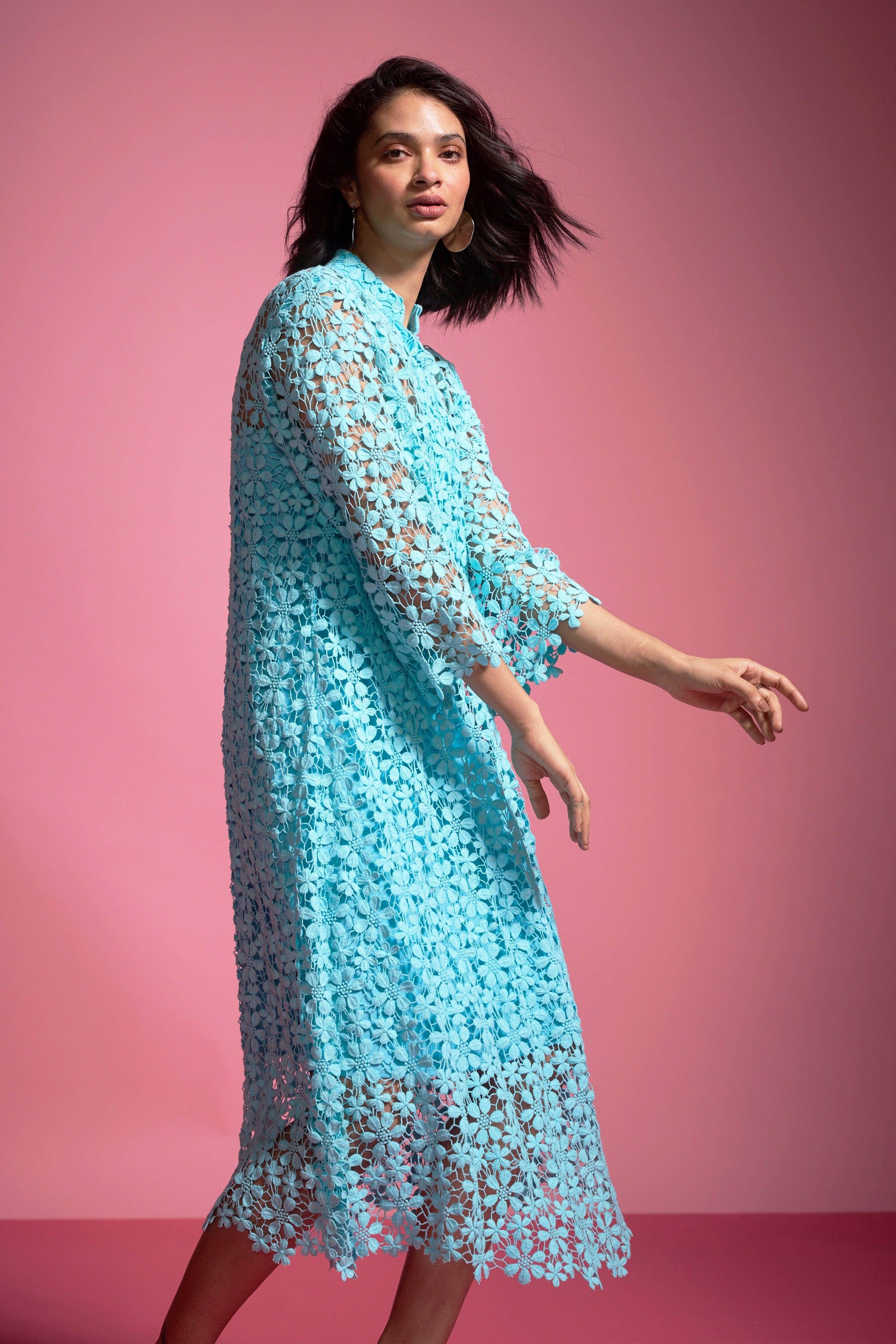 FLORAL LACE MIDI - dash and dot