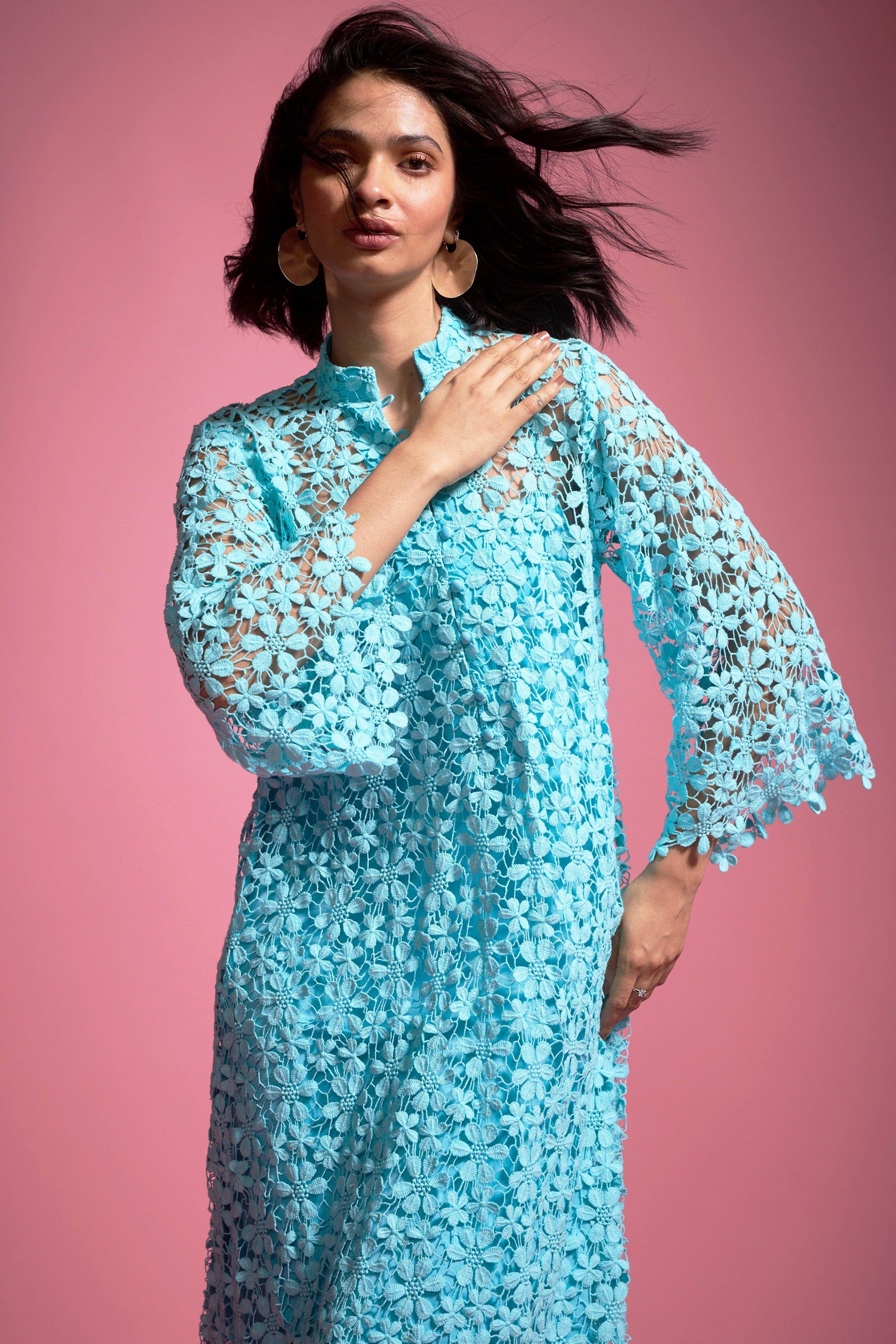 FLORAL LACE MIDI - dash and dot