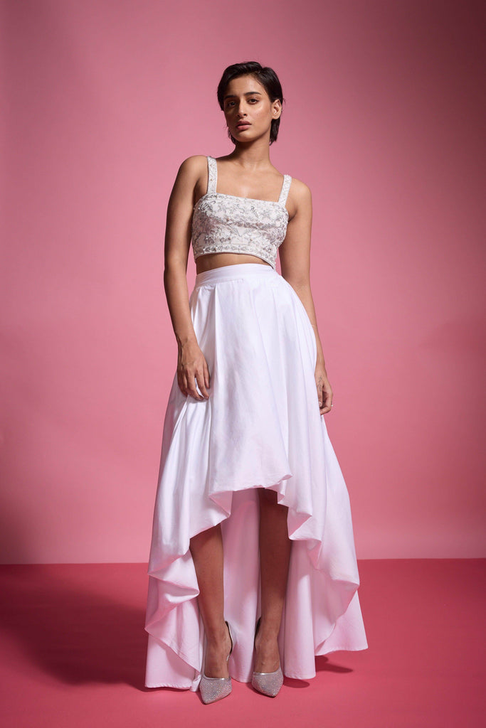 HIGH/LOW SKIRT - dash and dot dash and dot