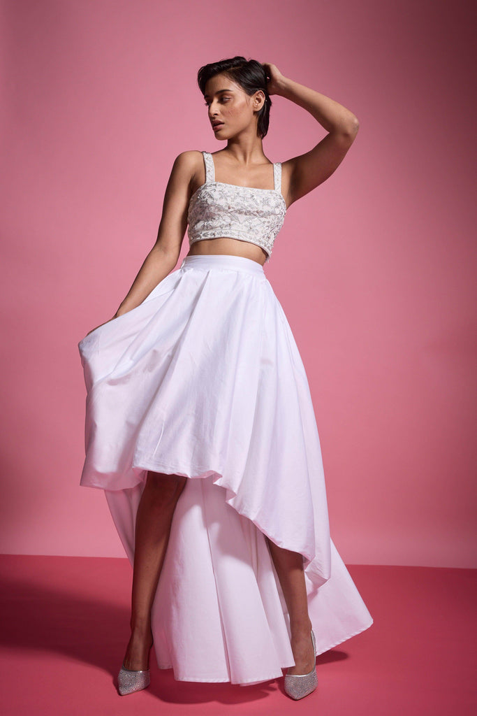 HIGH/LOW SKIRT - dash and dot dash and dot