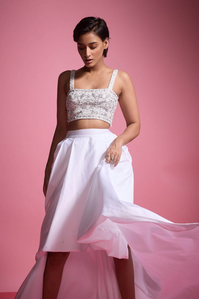 HIGH/LOW SKIRT - dash and dot dash and dot