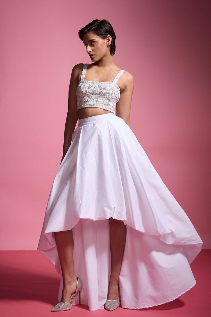 HIGH/LOW SKIRT - dash and dot dash and dot