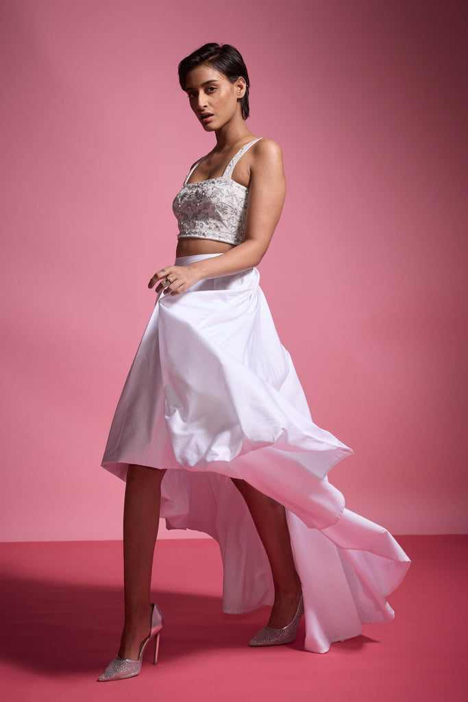 HIGH/LOW SKIRT - dash and dot dash and dot