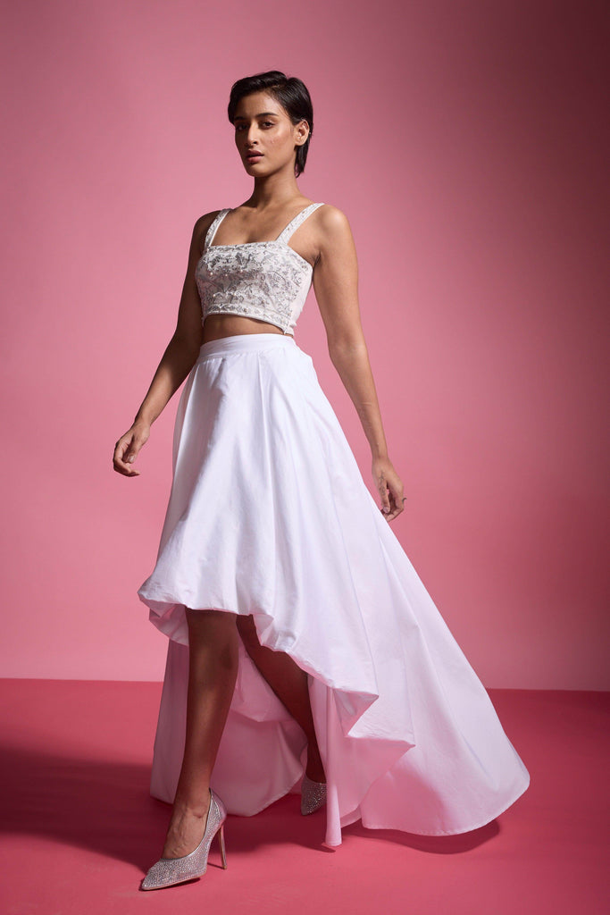 HIGH/LOW SKIRT - dash and dot dash and dot