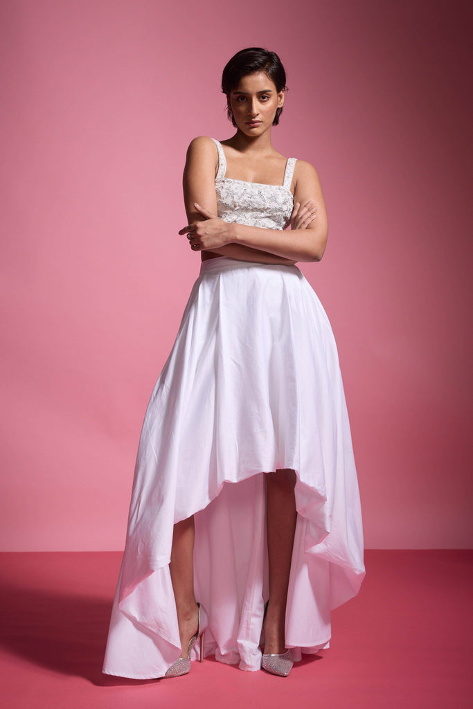 HIGH/LOW SKIRT - dash and dot dash and dot