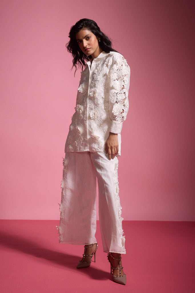 SILK LINEN LACE SHIRT - dash and dot dash and dot