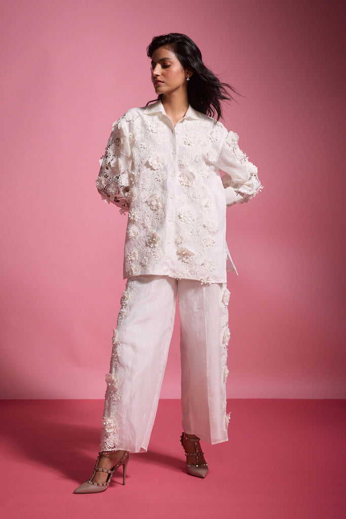 SILK LINEN LACE PANT - dash and dot dash and dot