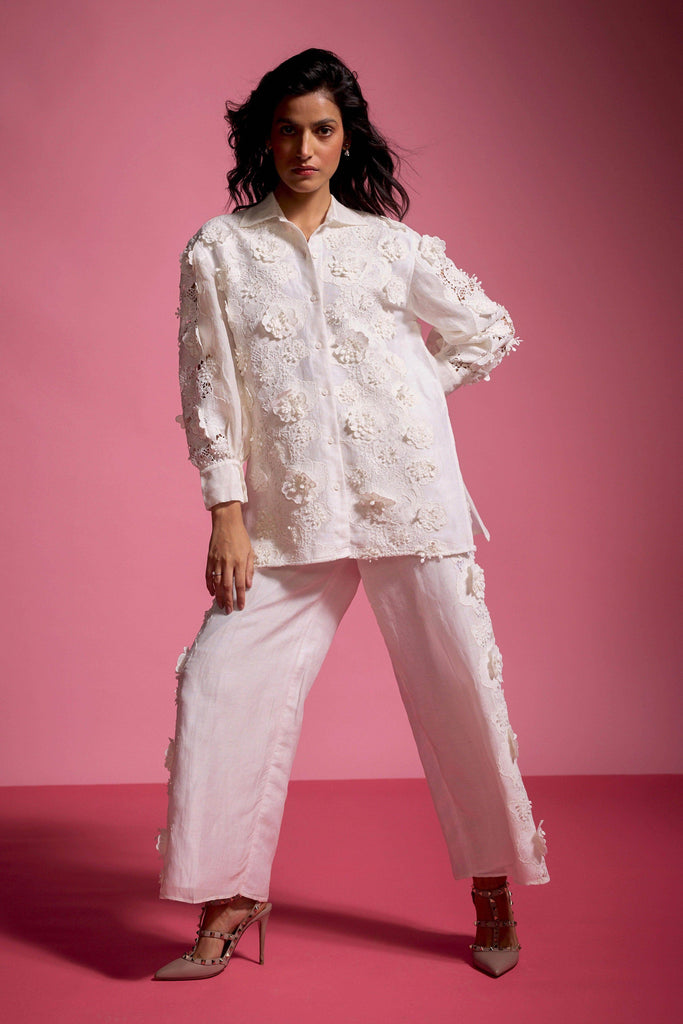 SILK LINEN LACE SHIRT - dash and dot dash and dot