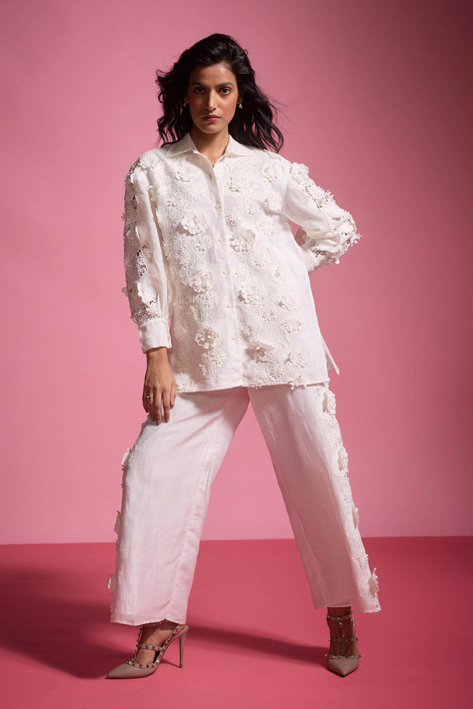 SILK LINEN LACE PANT - dash and dot dash and dot