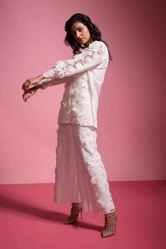 SILK LINEN LACE PANT - dash and dot dash and dot