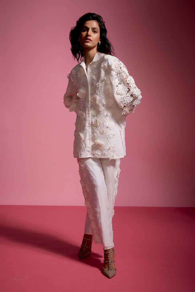 SILK LINEN LACE SHIRT - dash and dot dash and dot