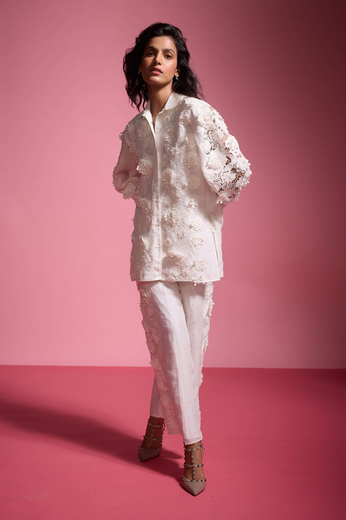 SILK LINEN LACE PANT - dash and dot dash and dot