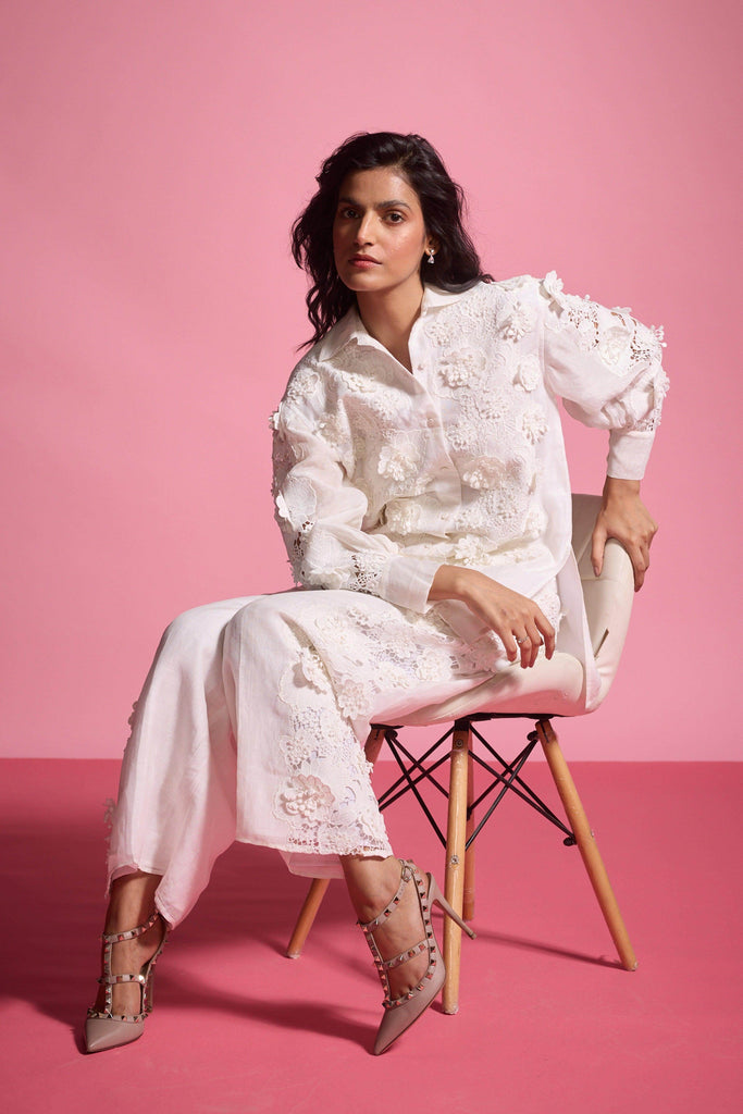 SILK LINEN LACE PANT - dash and dot dash and dot