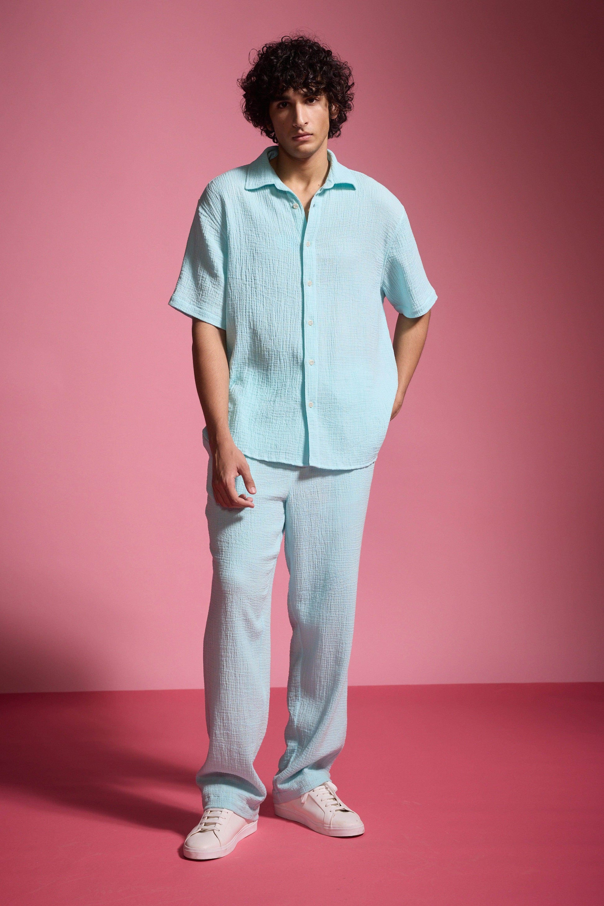 CRINKLE COTTON PANT SET - dash and dot