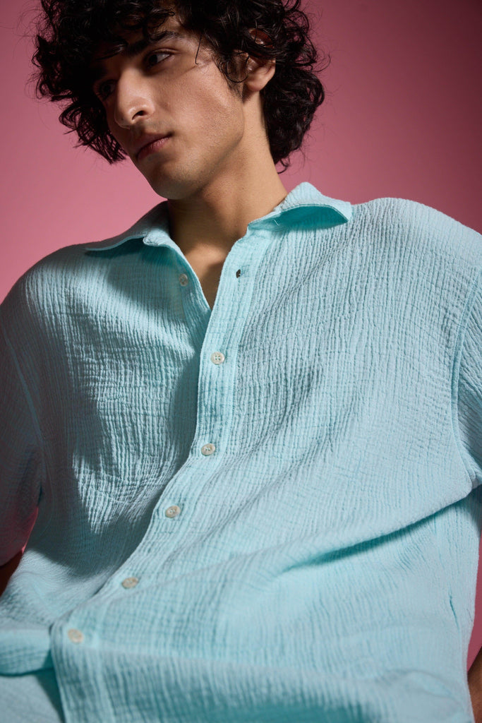 CRINKLE COTTON SHIRT - dash and dot dash and dot