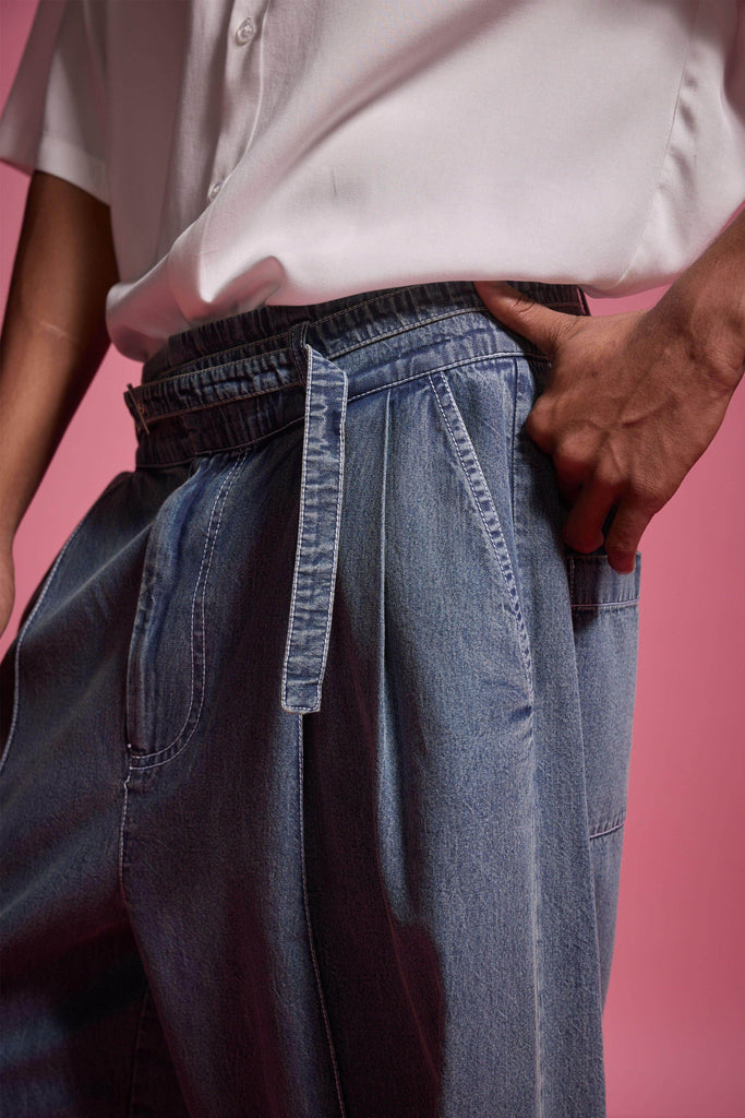 WASHED BELTED JEAN - dash and dot dash and dot