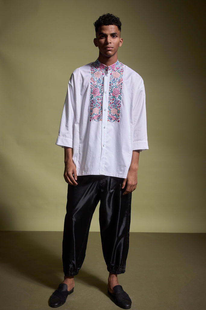 EMBROIDERED BIB SHIRT - dash and dot dash and dot