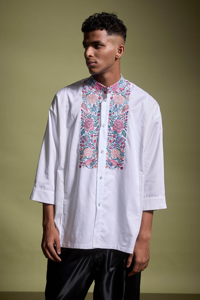 EMBROIDERED BIB SHIRT - dash and dot dash and dot