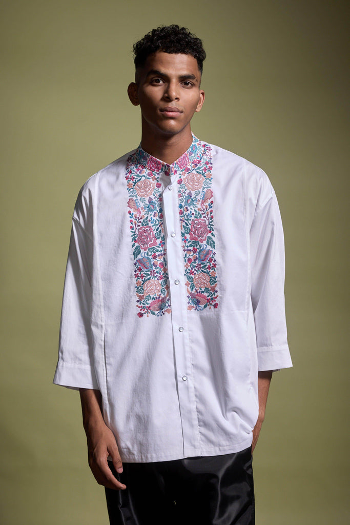 EMBROIDERED BIB SHIRT - dash and dot dash and dot