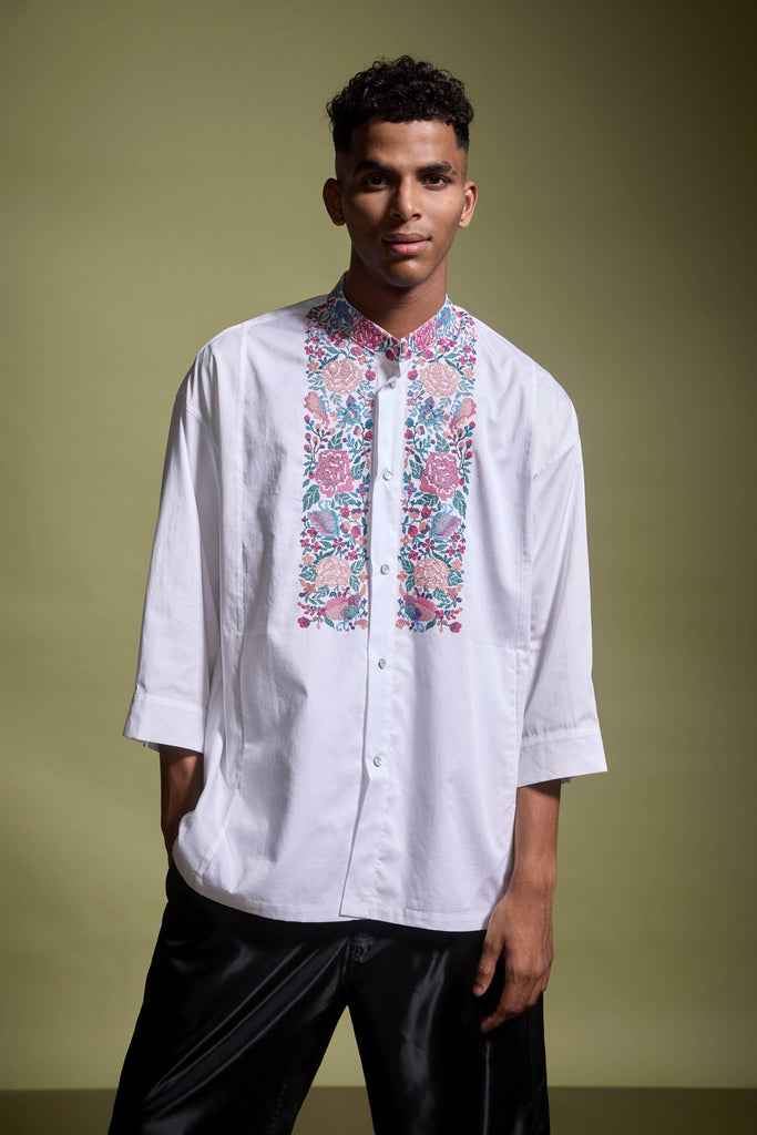 EMBROIDERED BIB SHIRT - dash and dot dash and dot