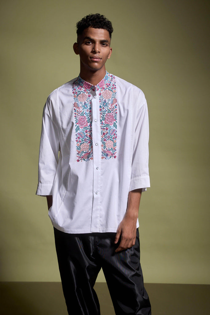 EMBROIDERED BIB SHIRT - dash and dot dash and dot