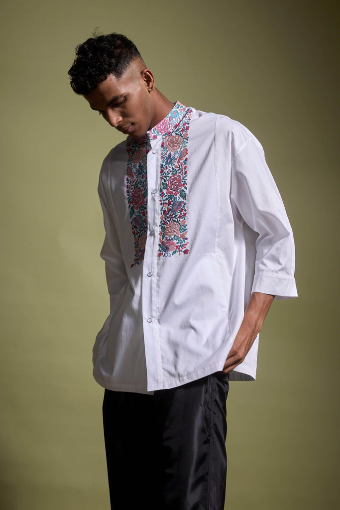 EMBROIDERED BIB SHIRT - dash and dot dash and dot