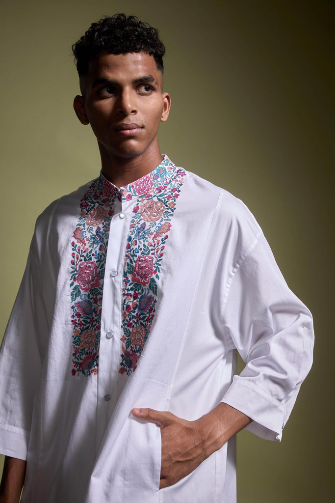 EMBROIDERED BIB SHIRT - dash and dot dash and dot