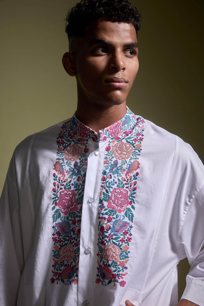 EMBROIDERED BIB SHIRT - dash and dot dash and dot